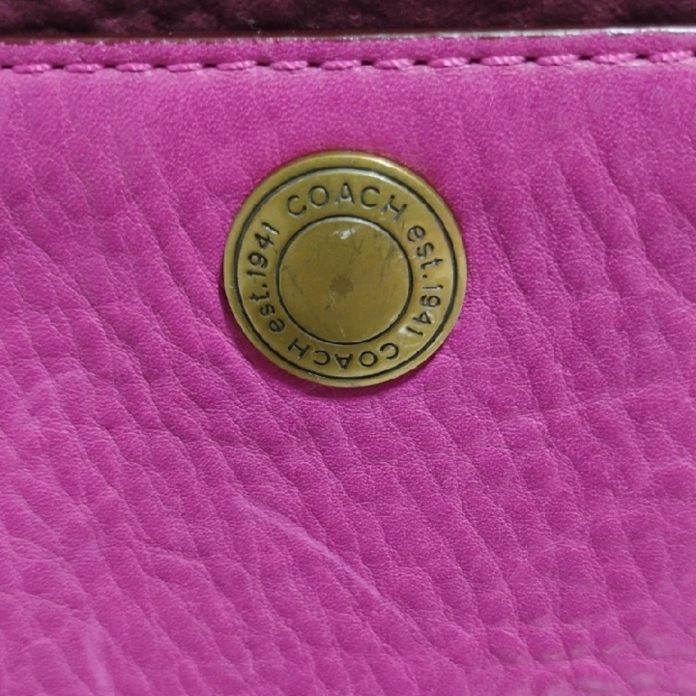 RARE! Coach Vintage Two-Tone Purple/Burgundy Shoulder Bag W Dust Bag - Picture 12 of 15